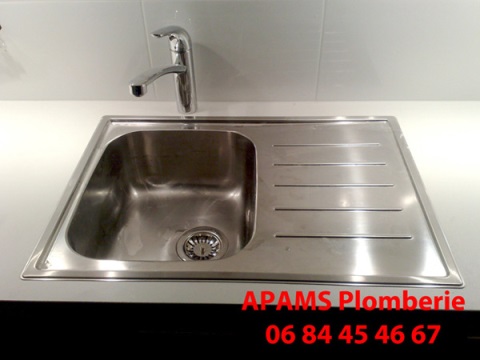 evier apams plomberie Albigny apams plomberie evier, dépannage évier, fuite évier, robinet évier, débouchage évier bouché